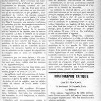 1974 - Page 1977 - Partie scientifique. A travers la presse. L’alimentation dans la moyenne et la grande enfance / Injectez-vous de l’oxygène ? / L’hygiène en Alsace-Lorraine / Bibliographie critique. La Médecine chez Le François, Paris