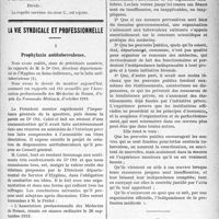 1976 - Page 1979 - Partie professionnelle. Jurisprudence médicale. Conseil d’Etat, Séance du 16 mai 1919 / La vie syndicale et professionnelle. I, Prophylaxie antituberculeuse / II, Syndicat d’Etampes, Extrait du procès-verbal de la réunion du 12 octobre 1919