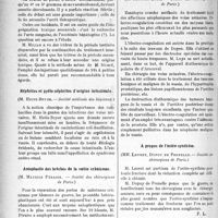 2015 - Page 2018 - Partie scientifique. Revue des sociétés savantes. Les éléments de contrôle de la médication arsenicale dans le traitement de la syphilis nerveuse, (MM. Sicard, Haguenau et Kudelski. — Société médicale des hôpitaux) / Néphrites et pyélo-néphrites d’origine intestinale, (M. Heitz-Boyer. — Société médicale des hôpitaux) / Autoplastie des brèches de la voûte crânienne, (M. Maurice Péraire. — Société des chirurgiens de Paris) / L'électro-coagulation en chirurgie urinaire, (M. Georges Luys. — Société des chirurgiens de Paris) / A propos de l’ostéo-synthèse, (MM. Leuret, Dupuy de Frenelle. — Société des chirurgiens de Paris)