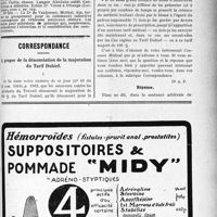 2058 - Page V-2061 - Demandes et Offres / Correspondance. A propos de la dénonciation de la majoration du Tarif Dubief