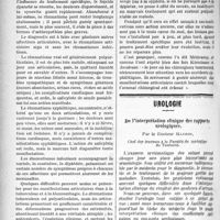 2071 - Page 2074 - Partie scientifique. Clinique chirurgicale, Hôtel-Dieu de Toulouse : M. P. -J. Tourneux. Le rhumatisme syphilitique / Urologie. De l’interprétation clinique des rapports urologiques, par le Docteur Maurin