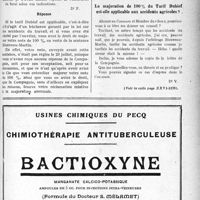 2124 - Page VII-2127 - Correspondance. Les brûlures par acides sont des accidents du travail. Accident survenu à un bûcheron / La majoration de 100% du Tarif Dubief est-elle applicable aux accidents agricoles ?