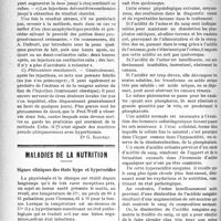 2149 - Page 2152 - Partie scientifique. L'actualité thérapeutique. Les injections hypodermiques de lait contre les troubles digestifs des nourrissons / Maladies de la nutrition. Signes cliniques des états hypo et hyperacides