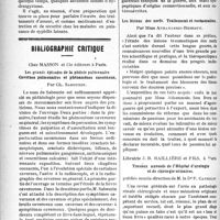 2151 - Page 2154 - Partie scientifique. Thérapeutique appliquée. Le Lypogyre, médicament iodo-hydrargyrique intensif / Bibliographie critique. Les grands épisodes de la phtisie pulmonaire Cavernes pulmonaires et phénomènes caverneux, par Ch. Sabourin, chez Masson et Cie éditeurs, Paris / Leçons de pathologie digestive (4e série), par M. Loeper, chez Masson et Cie éditeurs, Paris / Les lésions des nerfs. Traitement et restauration, par Mme Athanassio-Benisty, chez Masson et Cie éditeurs, Paris / Travaux annuels de l’Hôpital d’urologie et de chirurgie urinaires, chez Masson et Cie éditeurs, Paris