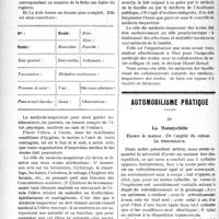 2171 - Page 2174 - Partie professionnelle. Hygiène scolaire. L’inspection médicale des écoles de la ville de Nice, par le Docteur César Roux / Automobilisme pratique. IV, La Motocyclette. Encore le moteur. De l'emploi du sidecar. La transmission