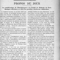 2190 - Page 2193 - Union des syndicats médicaux de France / Propos du jour. Les améliorations de l'Enseignement à la Faculté de Médecine de Paris. Quelques réflexions à ce sujet d’un praticien absolument indépendant [J. Noir]