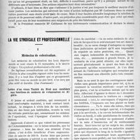 2217 - Page 2220 - Partie professionnelle. Sou médical. Assemblée Générale du 23 Novembre 1919 / La vie syndicale et professionnelle. I, Médecins de colonisation. Lettre d'un vieux Toubib du Bled aux candidats aux fonctions de médecin de colonisation en Algérie