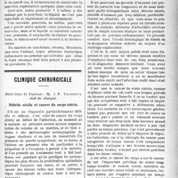 2252 - Page 2255 - Partie scientifique. Clinique infantile, (Hôpital St-Louis, annexe Grancher), M. le Dr Jules Renault. Du diagnostic clinique de la pleurésie purulente chez l’enfant / Clinique chirurgicale, Hôtel-Dieu de Toulouse : M. J. P. Tourneux. Métrite sénile et cancer du corps utérin