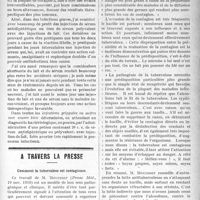 2260 - Page 2265 - Partie scientifique. Biologie. Des médications biologiques, par le Dr A. Darier / A travers la presse. Comment la tuberculose est contagieuse / Le sanatorium