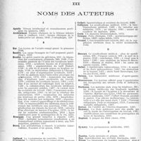 2287 - Page 2294 - Table des matières contenues dans le «concours médical». Année 1919, 2e Semestre. II, parti Professionnelle / III, Noms des auteurs