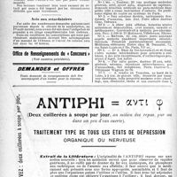0005 - Page 4-IV - Sommaire / Office de Renseignements du « Concours », (Voir numéros précédents) / Demandes et offres