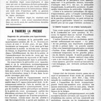 0030 - Page 29 - Partie scientifique. Phtisiothérapie. Chimiothérapie de la tuberculose, par le Dr S. Mélamet / A travers la presse. Diagnostic des péricardites avec épanchements [(Journ. de méd. et de chir. prat. 25 nov. 1919)] / Le diabète insipide et son origine hypophysaire [(Presse méd. 6 déc. 1919)] / Le shock traumatique [(Bull. Méd. 6 déc. 1919)]