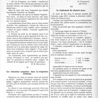 0034 - Page 33 - Partie scientifique. Notes de pratique quotidienne. Une nouvelle ventouse, En visitant l’hôpital Beaujon [Dr R. Molinéry] / Les émissions sanguines dans la congestion cérébrale [Dr Perdrigé] / Le traitement du chancre mou [Dr G. Roussel]