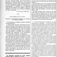 0045 - Page 44 - Partie professionnelle. La vie syndicale et professionnelle. Rapport sur la révision du Tarif Dubief, par le Dr Fernand Decourt. Lignes générales d’un nouveau tarif / Voeu présentépar le Dr Giry / Jurisprudence médicale. Cour de Cassation. —I. Loyer professionnel. — II. — Fonctionnaire et accident du travail [Dr Paul Boudin]