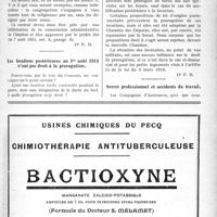 0060 - Page 59-XXVII - Correspondance. Recrutement des infirmiers dans les hôpitaux / Les locations postérieures au 1er août 1914 n’ont pas droit à la prorogation / Secret professionnel et accidents du travail