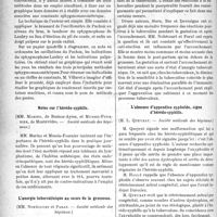 0089 - Page 88 - Partie scientifique. Revue des sociétés savantes. Une nouvelle technique d’examen de la tension artérielle (méthode oscillo-sphygmophonique), (Société médicale des hôpitaux) / Notes sur l’hérédo-syphilis, (Société médicale des hôpitaux) / L’anergie tuberculinique au cours de la grossesse, (Société médicale des hôpitaux) / L’absence d’appendice xyphoïde, signe d’hérédo-syphilis, (Société médicale des hôpitaux) / Séquelles tardives des plaies de poitrine, (Société médicale des hôpitaux)