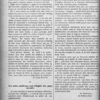 0107 - Page 106 - Partie professionnelle. Lavie syndicale et professionnelle. Forfait ou tarif à la visite / Les soins médicaux aux réfugiés des pays envahis