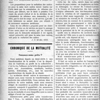 0113 - Page 112 - Partie professionnelle. Documents officiels. A l’officiel. Circulaire du 24 décembre 1919 relative à la situation militaire des officiers de complément admis à une pension pour invalidité par application de la loi du 31 mars 1919 / Chronique de la mutualité. Sommes-nous prêts ?