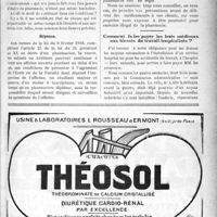 0124 - Page XXXI-123 - Correspondance. Tenue de l’officine d’un pharmacien par sa veuve / Comment faire payer les frais médicaux aux blessés du travail hospitalisés ?