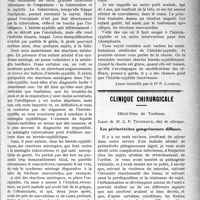 0146 - Page 145 - Partie scientifique. Clinique médicale, Hôpital des Enfants-Malades : M. le Professeur Hutinel. Les manifestations cérébrales dans l'héredo-syphilis infantile [Leçon recueillie par le Dr P. Lacroix] / Clinique chirurgicale, Hôtel-Dieu de Toulouse, Leçon de M. G. P. Tourneux. Les périurétrites gangreneuses diffuses