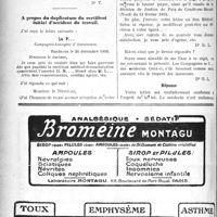 0187 - Page XXX-186 - Correspondance. Réduction arbitraire d’une note d’honoraires par un Juge de Paix / A propos du duplication du certificat initial d’accident du travail