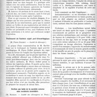 0285 - Page 284 - Partie scientifique. Revue des sociétés savantes. Traitement par extirpation d’anévrisme artério-veineux, (Société de chirurgie) / Urétéroraphie après section de l’uretère, (Société de chirurgie) / Traitement de l’anémie aiguë post-hémorrhagique, (Société de chirurgie) / Section par balle de la carotide externe sans accidents immédiats, (Société des chirurgiens de Paris) / Actualités thérapeutiques. Les insufflations de sérum antidiphtérique desséché