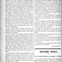 0303 - Page 302 - Partie professionnelle. Chronique de l’assistance. L’assistance médicale gratuite dans l’Hérault. Soins médicaux / Questions fiscales. Les spécialités pharmaceutiques et l’impôt