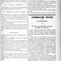 0308 - Page 307 - Partie professionnelle. La vie syndicale et professionnelle. Syndicat général des médecins français électrologistes et radiologistes / Automobilisme pratique. La motocyclette. Les roues ; les pneumatiques ; les freins ; l’éclairage ; les accessoires.