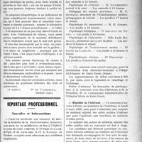 0310 - Page 309 - Partie professionnelle. Automobilisme pratique. La motocyclette. Les roues ; les pneumatiques ; les freins ; l’éclairage ; les accessoires. / Reportage professionnel. Nouvelles et Informations. Ecole de psychologie / Ministère de l’Intérieur