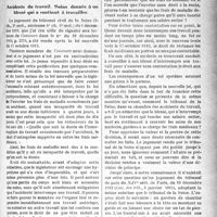0358 - Page 357 - Partie professionnelle. Jurisprudence. Accidents du travail. Soins donnés à un blessé qui a continué à travailler [G. Gatineau]