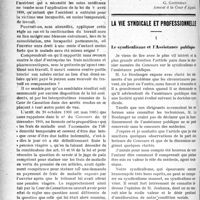 0359 - Page 358 - Partie professionnelle. Jurisprudence. Accidents du travail. Soins donnés à un blessé qui a continué à travailler [G. Gatineau] / La vie syndicale et professionnelle. Le syndicalisme et l’Assistance publique