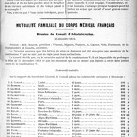 0372 - Page 371 - Partie professionnelle. Chronique médico-militaire. La médecine militaire devant l’opinion médicale. Médecins civils et médecins militaires / Mutualité familiale du corps médical français. Réunion du Conseil d’Administration, 23 décembre 1919