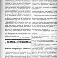 0431 - Page 430 - Partie professionnelle. Médecine sociale. Ouverture des dispensaires de l’Ecole de puériculture de la Faculté de médecine de Paris [Dr Paul Boudin] / La vie syndicale et professionnelle. Assemblée extraordinaire de la Fédération Mancelle