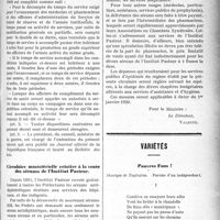 0438 - Page 437 - Partie professionnelle. Documents officiels. Décret du 17 janvier 1920 sur l'avancement des officiers de complément du Service de santé / Circulaire ministérielle relative à la vente des sérums de l’Institut Pasteur / Variétés. Pauvres Fous !