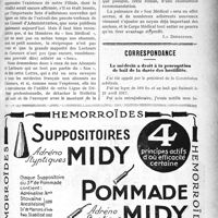 0454 - Page V-453 - Responsabilité professionnelle / Correspondance. Le médecin a droit à la prorogation de bail de la durée des hostilités