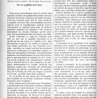 0463 - Page 462 - Partie scientifique. Clinique médicale, Hôpital Saint-Antoine : M. le prof. Chauffard. Sur la syphilis nerveuse