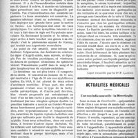 0467 - Page 466 - Partie scientifique. Clinique médicale, Hôpital Saint-Antoine : M. le prof. Chauffard. Sur la syphilis nerveuse / Actualités médicales. Une maladie nouvelle : la Diverticulite