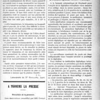 0478 - Page 477 - Partie scientifique. Le laboratoire et le praticien. De l'importance de la température dans la recherche du tréponème à l'ultra-microscope / A travers la presse. Hémiplégie de la grossesse [(Gaz. des hôp. 1920, n° 6)] / La médication digitalique intensive et prolongée, (L’hôpital, janvier 1920, A)