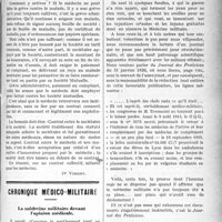 0496 - Page 495 - Partie professionnelle. Chronique de la mutualité. Les contrats médico-mutualistes / Chronique médico-militaire. La médecine militaire devant l’opinion médicale