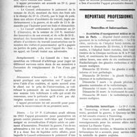0503 - Page 502 - Partie professionnelle. Sou médical. Extrait analytique des procès-verbaux du Conseil d’Administration / Reportage professionnel. Nouvelles et Informations. Association d’enseignement médical des hôpitaux de Paris / Distinction honorifique