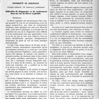 0530 - Page 529 - Partie scientifique. Clinique médicale. Université de bordeaux, Clinique médicale : M. Arnozan. Difficultés de diagnostic et de traitement dans un cas de fièvre typhoïde