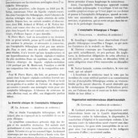 0548 - Page 547 - Partie scientifique. Revue des sociétés savantes. Réactions méningées dans l'encéphalite léthargique, (Académie de médecine) / La diversité clinique de l’encéphalite léthargique, (Académie de. médecine) / L’encéphalite léthargique à Tanger, (Académie de médecine) / Organisation antituberculeuse départementale, (Académie de médecine) / Empyème chronique traité par l'opération de Delorme, (Académie de médecine)