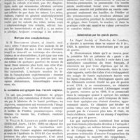 0608 - Page 607 - Partie scientifique. A Travers la presse. Presse anglaise v. Les calculs latents du rein [(Boston med. and surgical Journ)] / Mort par choc anaphylactique [(Journ. of Americ. med. Assoc)] / La vaccination anti-grippale dans l’armée anglaise [(British med. Journ, 14 fév. 1920)] / La vaccination contre l’influenza [(Médical Record)] / Intoxication par les gaz de guerre [Royal Society of Medicine]