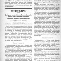 0609 - Page 608 - Partie scientifique. A Travers la presse. Presse anglaise v. Intoxication par les gaz de guerre [Royal Society of Medicine] / Phtisiothérapie. Quelques cas de tuberculose pulmonaire traités par la méthode Mélamet, (Solution de manganate calcico-potassique), par le Dr Aillaud