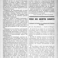 0724 - Page 723 - Partie scientifique. Clinique médicale. Université de Paris, Hôpital Saint-Antoine : M. Le Noir, médecin de l’hôpital St-Antoine. L’aérophagie / Revue des sociétés savantes. L’opération de Cushing et le traitement des fracturés du crâne, (Société de Chirurgie)