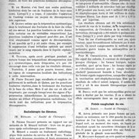0725 - Page 724 - Partie scientifique. Revue des sociétés savantes. L’opération de Cushing et le traitement des fracturés du crâne, (Société de Chirurgie) / Radiothérapie des fibromes, (Société de Chirurgie) / Ostéomyélite à staphylocoques traitée par la vaccination, (Société de Chirurgie) / Fistule congénitale du cou, (Société de Chirurgie) / Quatre cas de cyanose congénitale, (Société médicale des Hôpitaux)