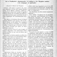 0780 - Page 779 - Propos du jour. De la Prophylaxie administrative en général et de l’Hygiène scolaire à la campagne en particulier [J. Noir]