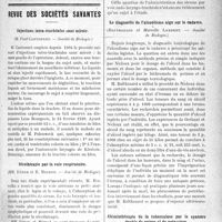 0792 - Page 791 - Actualités médicales. Laryngologie. Injections intra-trachéales directes, par ponction inter-crico-thyroïdienne / Revue des sociétés savantes. Injections intra-trachéales sans miroir, (Société de Biologie) / Sérothérapie par la voie respiratoire, (Société. de Biologie) / Le diagnostic de l’alcoolisme aigu sur le cadavre, (Société de Biologie) / Chimiothérapie de la tuberculose par le cyanure double de cuivre et de potassium, (Société de Biologie)