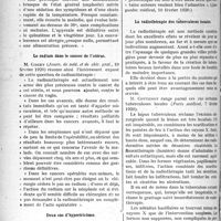 0801 - Page 800 - Actualités médicales. A Travers la presse. L’auto-vaccinothérapie de la fièvre typhoïde [(Journ. des Prat, 14 février 1920)] / Le radium dans le cancer de l’utérus [(Journ. de méd. el de chir. prat, 10 février 1920)] / Deux cas d’hypertrichose [(Languedoc médical, 10 février 1920)] / La radiothérapie des tuberculoses locales [(Paris. médical, 7 février 1920)]