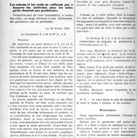 0807 - Page 806 - Partie professionnelle. La vie syndicale et professionnelle. Les rubans et les croix ne suffisent pas à honorer les médecins pour les soins qu’ils donnent aux gendarmes